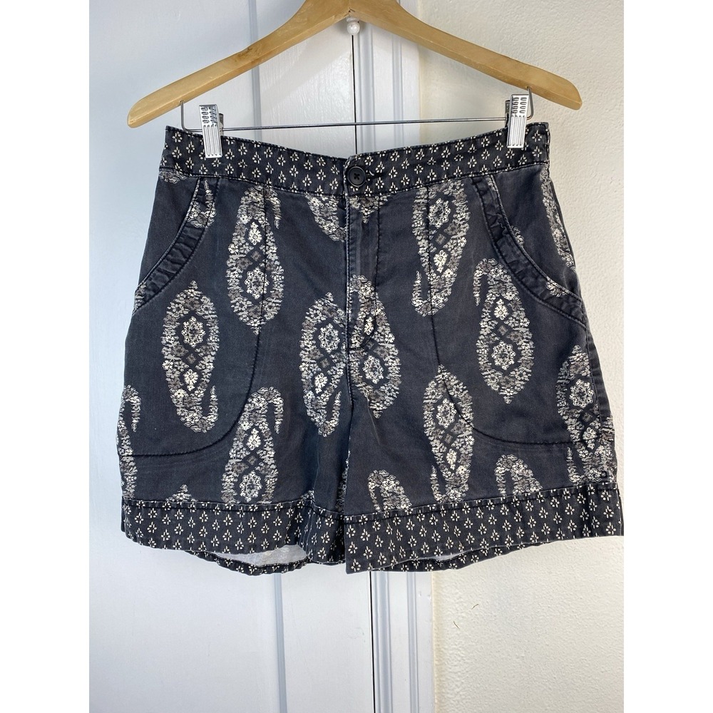 Knox Rose Women's M Gray Paisley Cotton Blend Cottagecore Boho Shorts